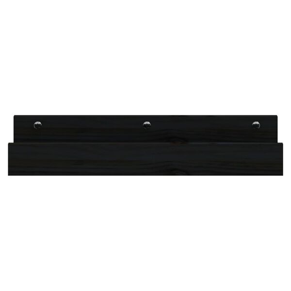 vidaXL Wall Shelf Black Solid Pine Wood 19.7x4.7x3.5 in Wall Shelf