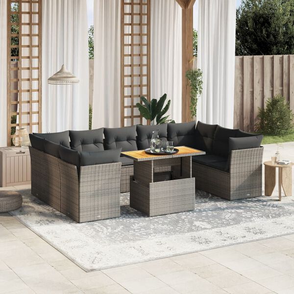 vidaXL Garden Sofa Set Grey