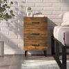 vidaXL Bedside Cabinet Smoked Oak Engineered wood, metal Standard