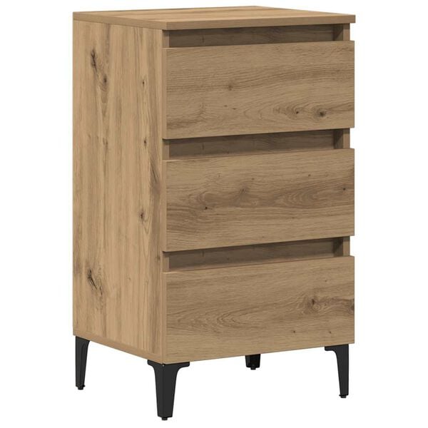 vidaXL Bed Cabinet Artisan Oak Engineered wood, Metal Medium Bed Cabinet