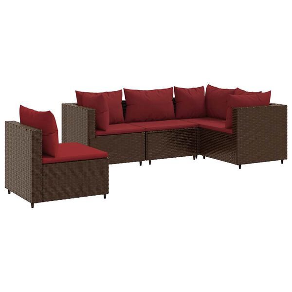 vidaXL Patio Lounge Set Brown