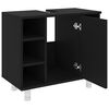 vidaXL Bathroom Furniture Set Black Engineered wood Medium