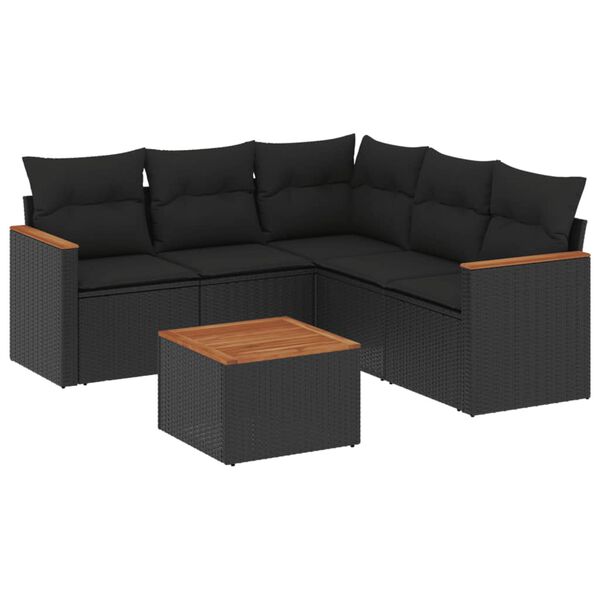 vidaXL Garden Sofa Set Black