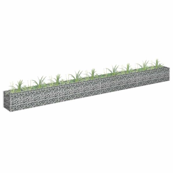 vidaXL Gabion Raised Bed Silver Galvanized steel Large
