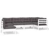 vidaXL Garden Lounge Set White, Anthracite