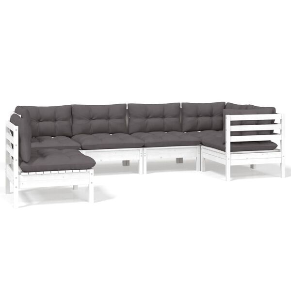 vidaXL Garden Lounge Set White, Anthracite