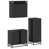 vidaXL Bathroom Furniture Set Black Engineered wood, metal, glass