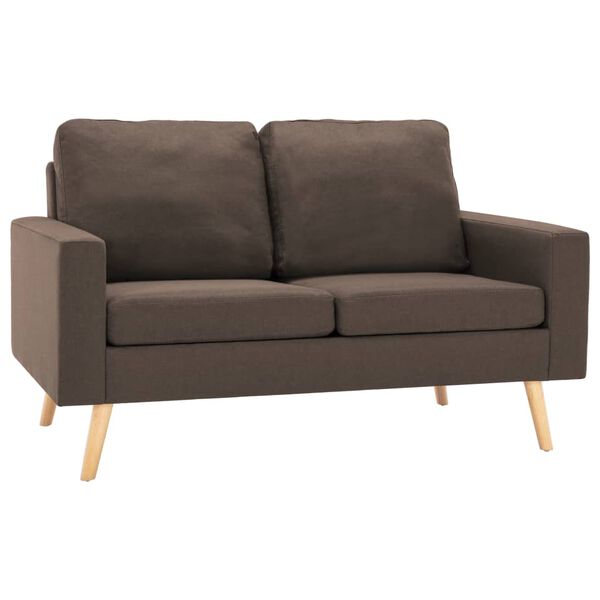 vidaXL Sofa Brown Fabric (100% polyester), solid pine wood, rubberwood