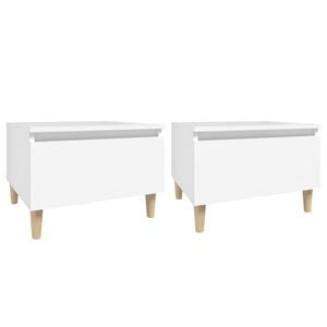 vidaXL Side Table Set of 2 White Engineered wood Small Side Table