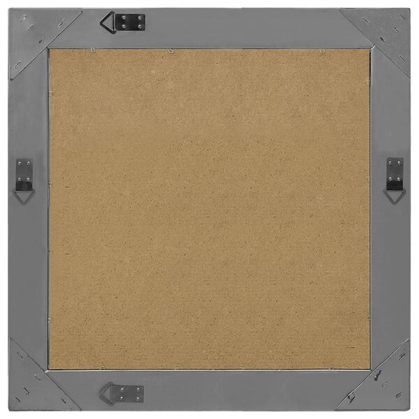 vidaXL Wall Mirror Black Wood, glass, engineered wood 23.6 in x 23.6 in