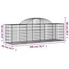 vidaXL Gabion Basket Set of 4 Silver Galvanized iron 78.7x19.7x23.6 in
