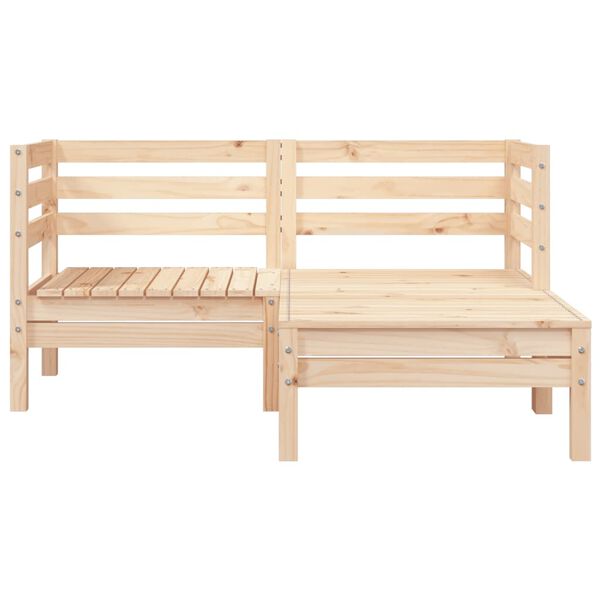 vidaXL Garden Sofa Natural Pine Solid pine wood 2-Seater Modular
