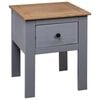 vidaXL Bedside Cabinet Grey Solid Pinewood Medium Stylish Nightstand
