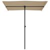 vidaXL Garden Parasol Taupe Polyester, Aluminum 70.9 x 43.3 in Rotatable