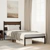 vidaXL Bed Frame Brown Oak Steel, Engineered Wood Small Single Bed Frame
