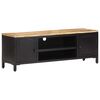 vidaXL TV Cabinet Black and Natural Wood