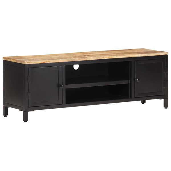 vidaXL TV Cabinet Black and Natural Wood