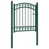 vidaXL Fence Gate with Arched Top Steel 39.4x33.9" Green