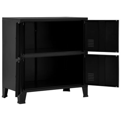 vidaXL Filing Cabinet with 4 Doors Industrial Black 29.5"x15.7"x31.5" Steel