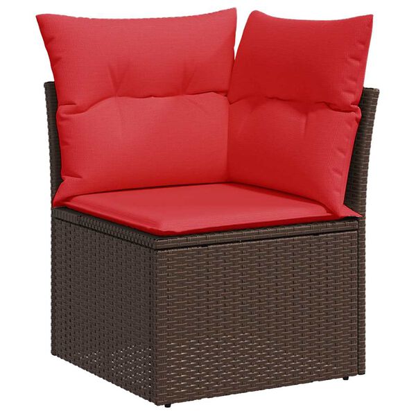 vidaXL 10 Piece Patio Sofa Set with Cushions Brown Poly Rattan (US only)