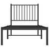 vidaXL Bed Frame Black Powder-Coated Steel Small Single Bed Frame