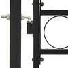 vidaXL Fence Gate Double Door with Arched Top Steel 118.1x59.1" Black