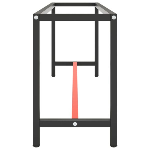 vidaXL Work Bench Frame Matte Black and Red Powder-coated metal Large