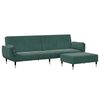 vidaXL Sofa Bed Dark Green Velvet, Wood, Metal Standard