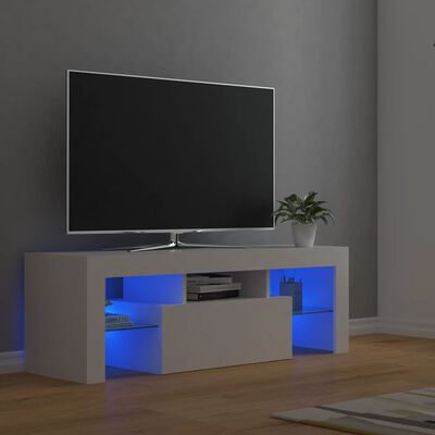 vidaXL TV Stand with LED Lights White 47.2"x13.8"x15.7"