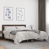vidaXL Bed Frame Brown Oak Engineered Wood, Plywood, Metal Double Bed