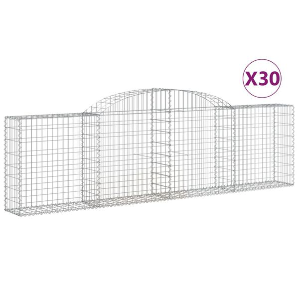 vidaXL Gabion Basket Set of 30 Silver Galvanized Iron