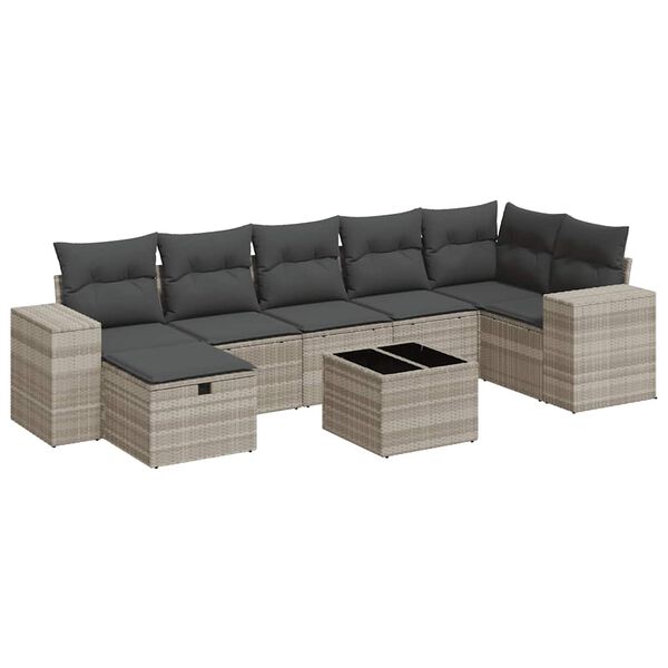 vidaXL Garden Sofa Set Light Grey, Dark Grey
