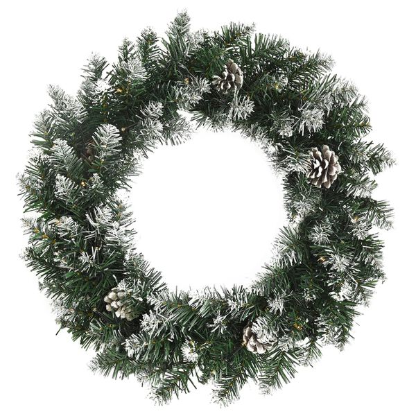 vidaXL Christmas Wreath Green PVC 23.6 in diameter Decorative Inlays