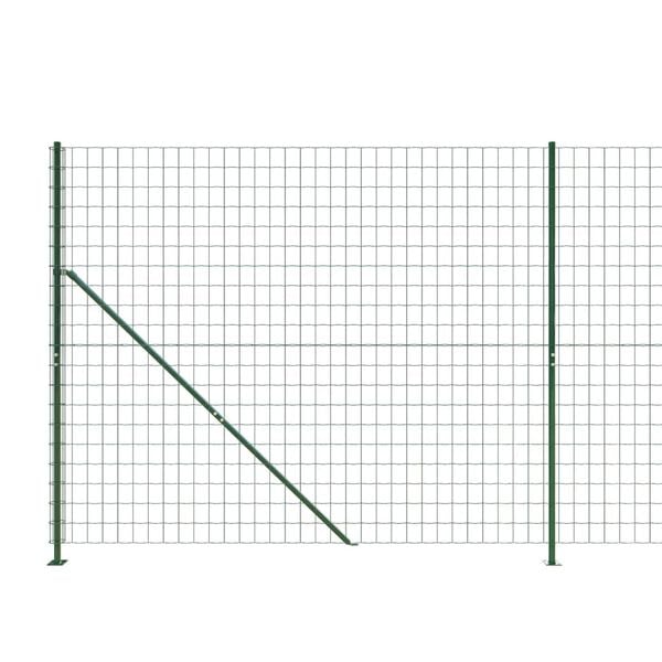 vidaXL Wire Mesh Fence with Flange Green 4.6x32.8'
