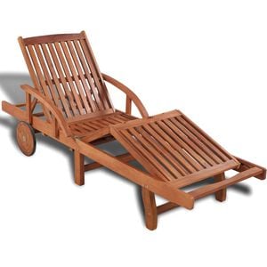 vidaXL Sun Lounger Natural wood Solid Acacia wood 79 x 26.8 x 32.7 in
