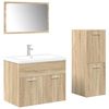 vidaXL Bathroom Furniture Set Sonoma oak Engineered wood