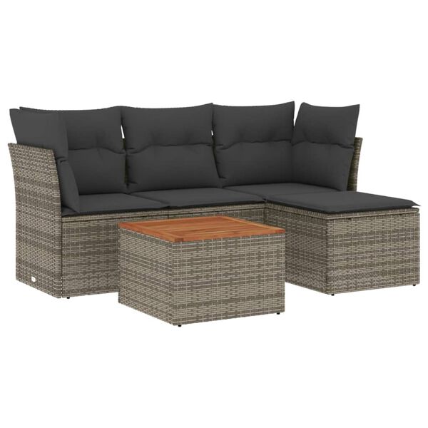 vidaXL Garden Sofa Set Grey