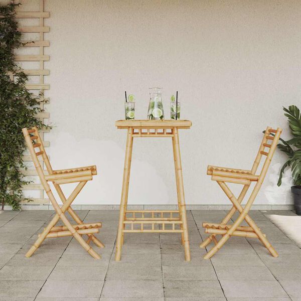 vidaXL Outdoor Bar Stool Natural Bamboo Standard Outdoor Bar Stool Size