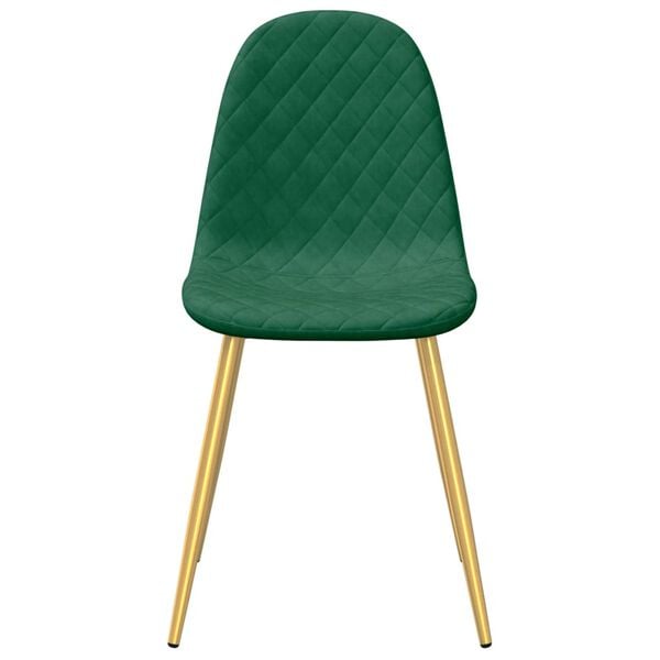 vidaXL Dining Chairs 4 pcs Dark Green Velvet