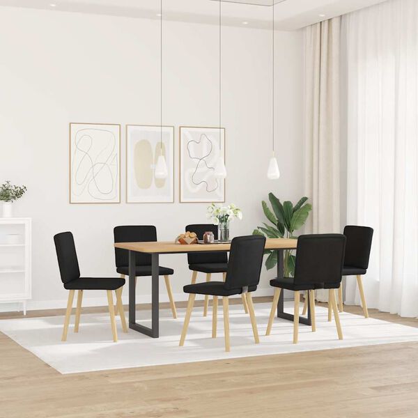vidaXL Dining Chair Set of 6 Black