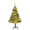 vidaXL Artificial Christmas Tree 150 LEDs&Ball Set&Flocked Snow 59.1"