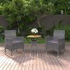 vidaXL Garden Dining Set Grey Poly rattan Medium Durable