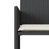 vidaXL Patio Sofa 2-Seater with Table and Stools Black Poly Rattan