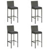 vidaXL 5 Piece Patio Bar Set with Cushions Gray
