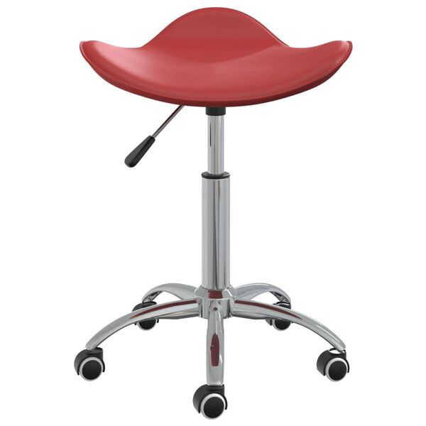 vidaXL Salon Spa Stool Wine Red Faux leather, chromed steel Medium
