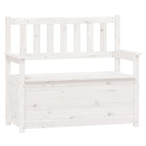 vidaXL Bench White Solid Pine Wood Medium Bench Rectangular Durable