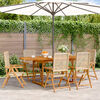 vidaXL Garden Dining Set Beige Solid acacia wood, PE rattan Medium