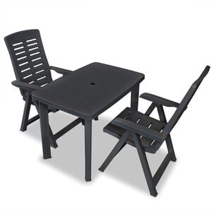 vidaXL Bistro Set Anthracite Plastic Medium Foldable Bistro Set