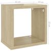 vidaXL Cube Shelf Set of 6 White and Sonoma Oak Engineered Wood Small