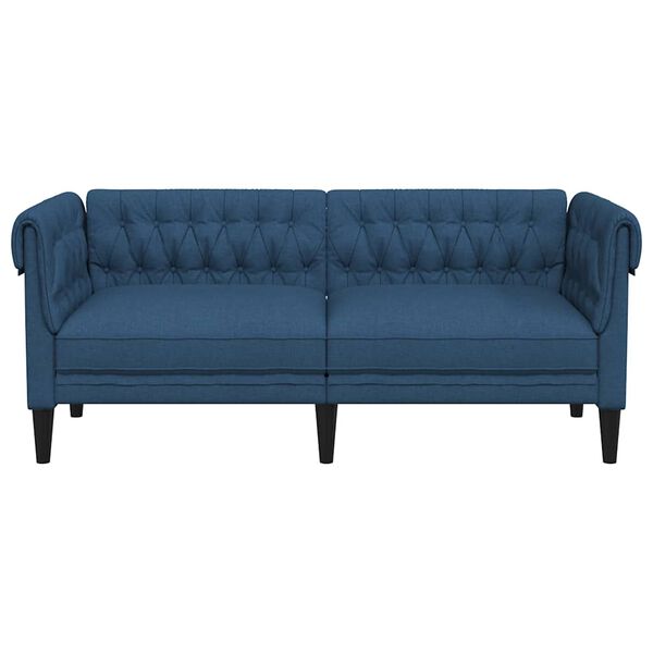 vidaXL Chesterfield Sofa Blue 100% polyester 2-Seater Chesterfield Sofa